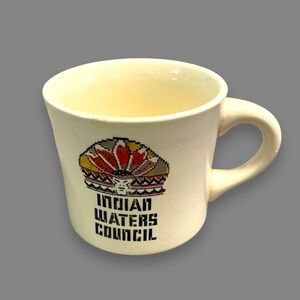 Vintage Boyscout BSA Coffee Mug Indian Waters Council SC Tribal Aztec Ceramic